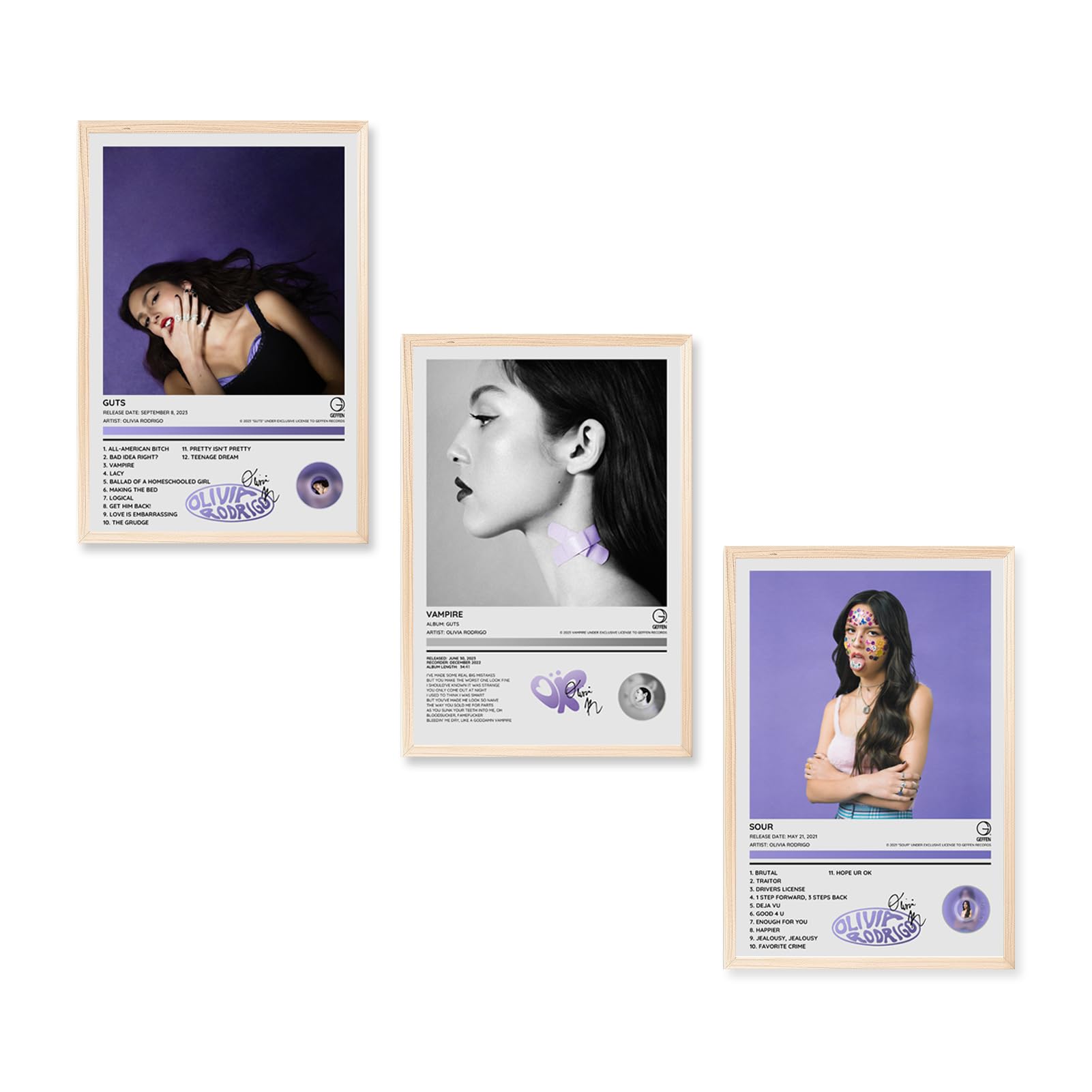 Amazon.com: Olivia Rodrigo GUTS, VAMPIRE and SOUR Music Album